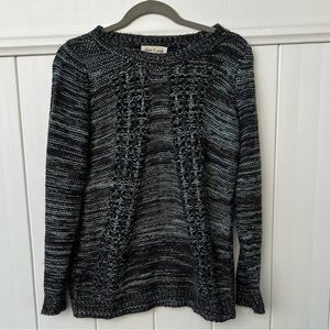 𝅺olive and‎ Oak Olive Green, White and Blue Sweater Size Small